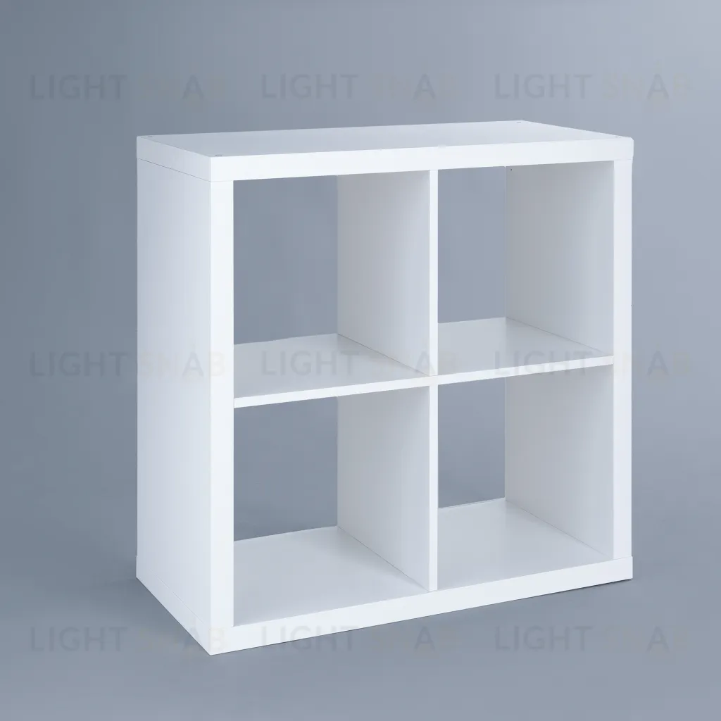 Стеллаж Фора 4, квадратной формы с четырьми открытыми ячейками, тамбурат, цвет белый S00029