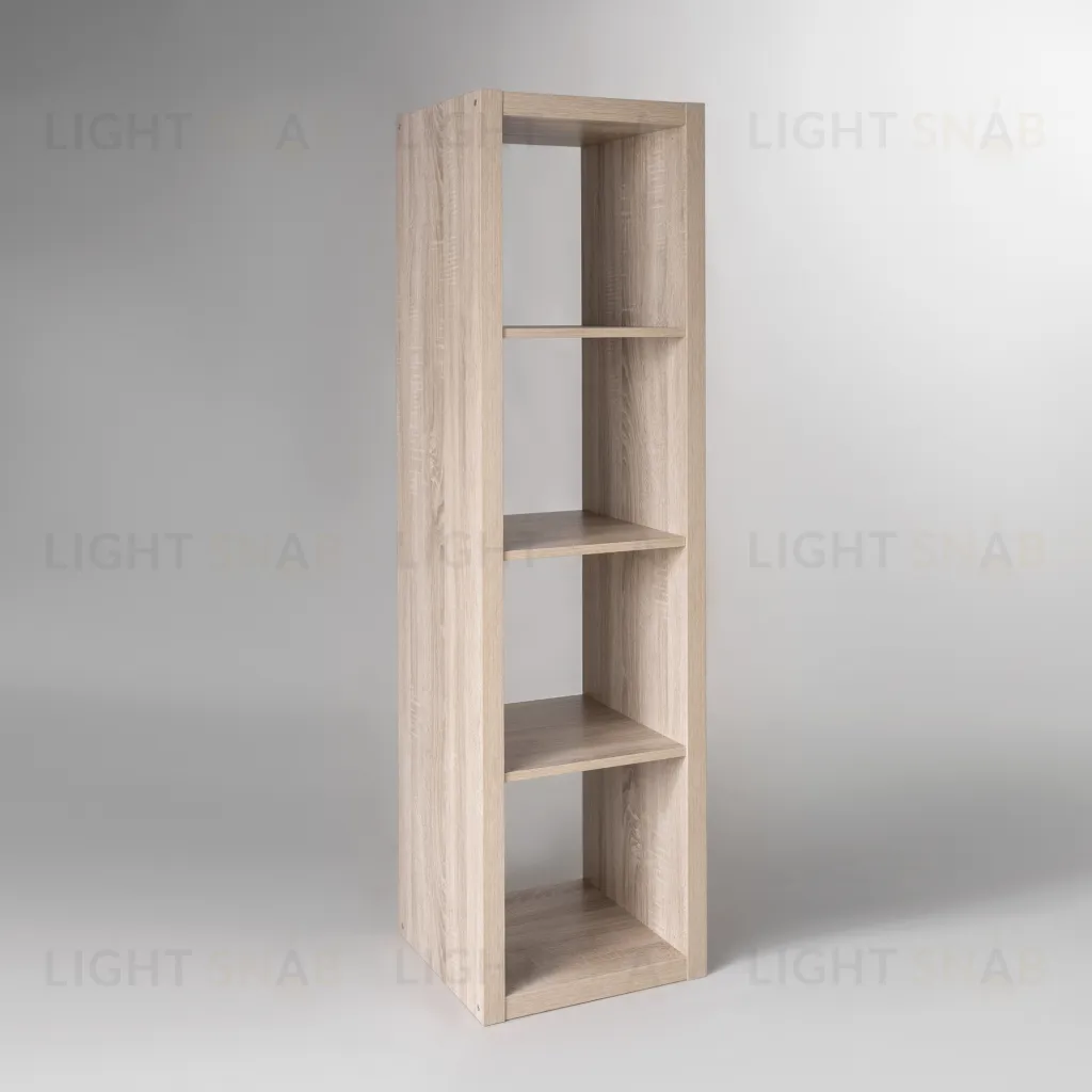 Стеллаж Фора 4 с четырьми открытыми ячейками, тамбурат, цвет дуб беленый S00630