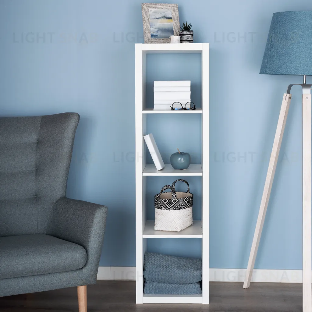 Стеллаж Фора 4 с четырьми открытыми ячейками, тамбурат, цвет белый S00623