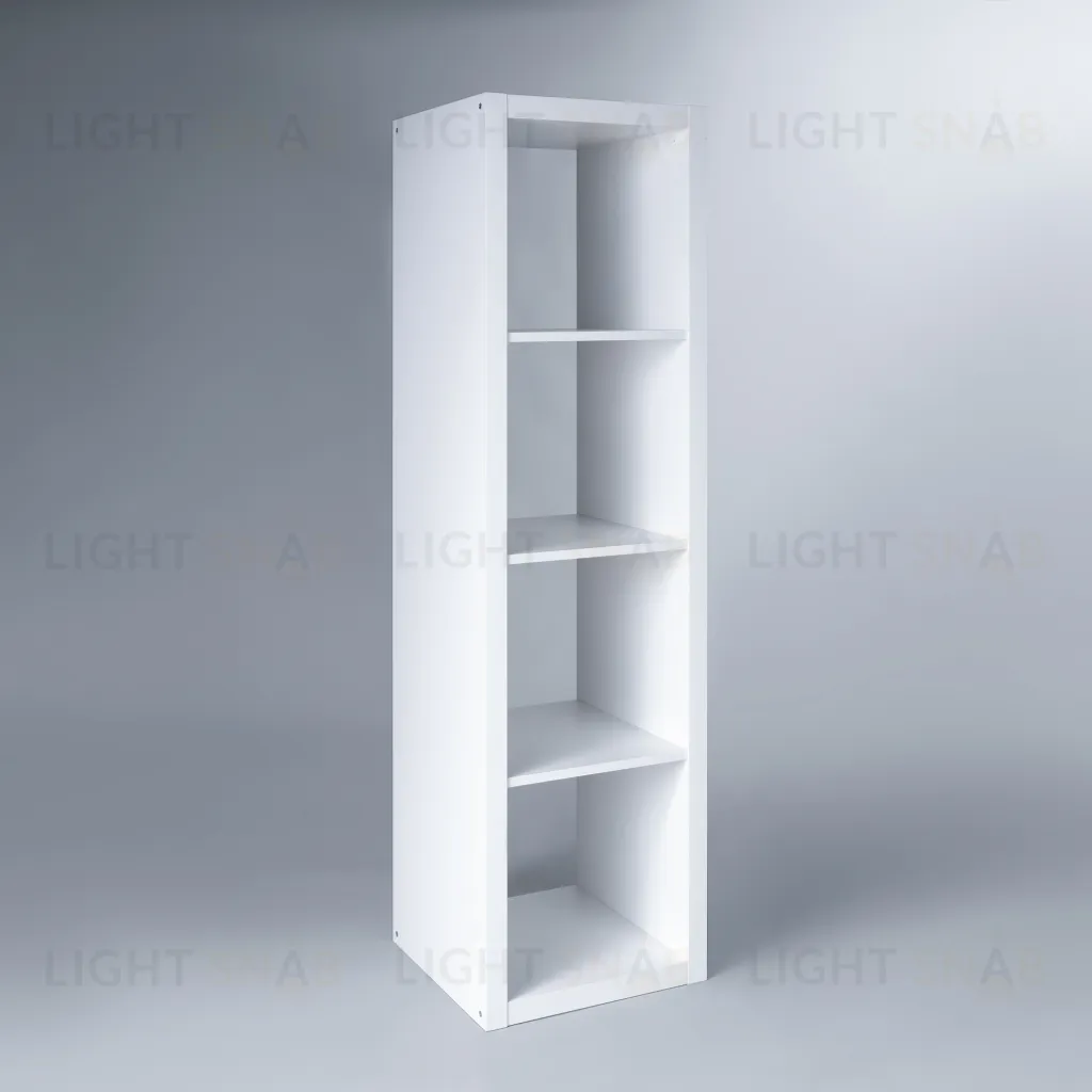 Стеллаж Фора 4 с четырьми открытыми ячейками, тамбурат, цвет белый S00623