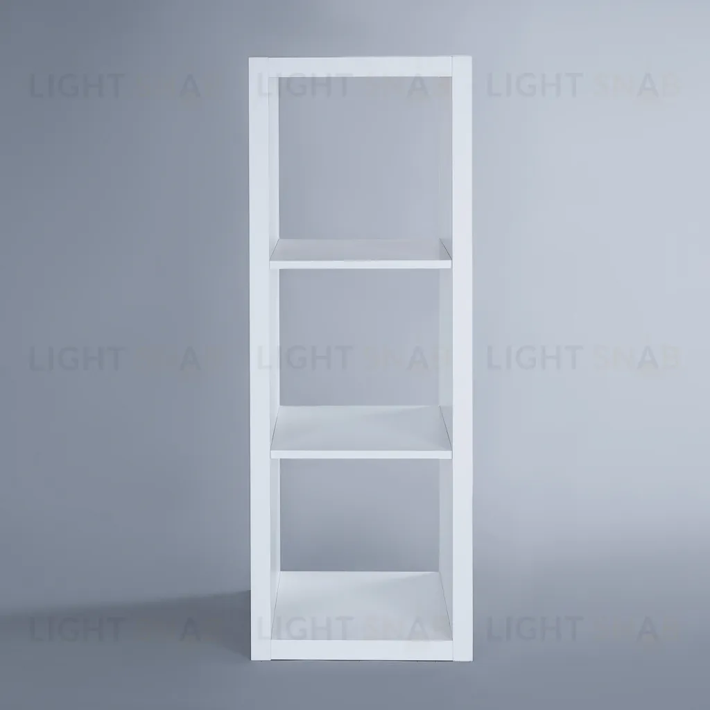 Стеллаж Фора 3, с тремя открытыми ячейками, тамбурат, цвет белый S00012