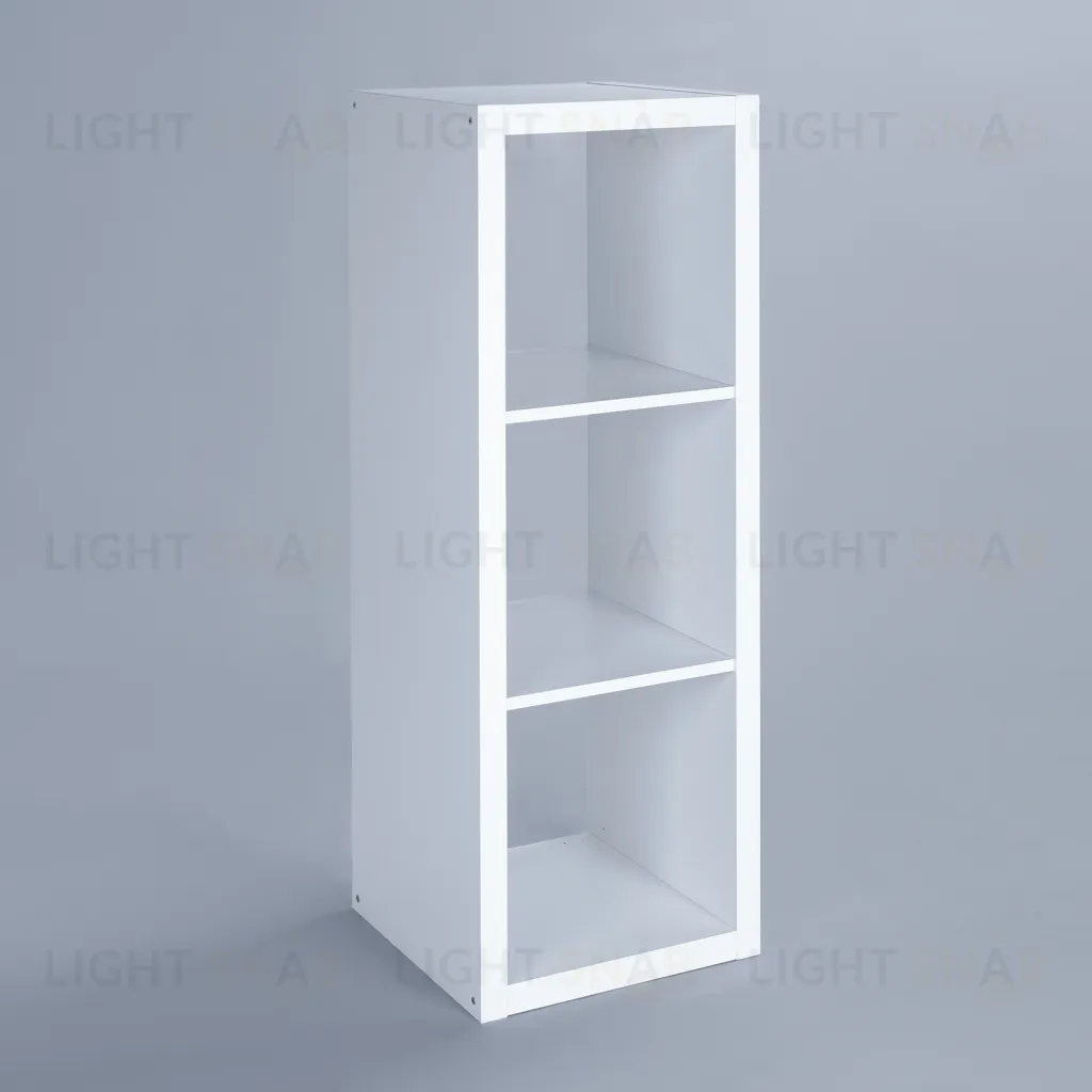 Стеллаж Фора 3, с тремя открытыми ячейками, тамбурат, цвет белый S00012