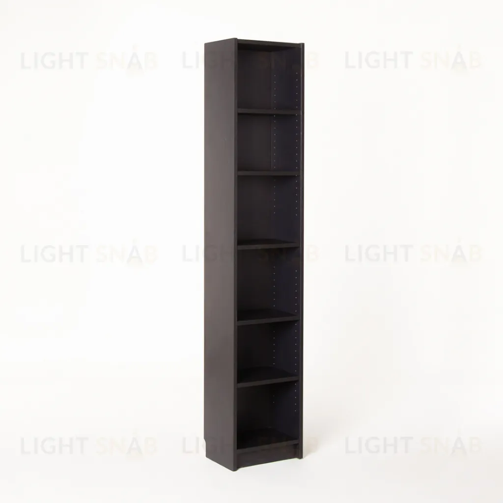 Стеллаж Варма 40, высокий узкий с шестью полками, цвет ясень черный S00333