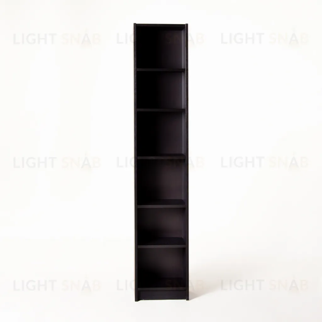 Стеллаж Варма 40, высокий узкий с шестью полками, цвет ясень черный S00333