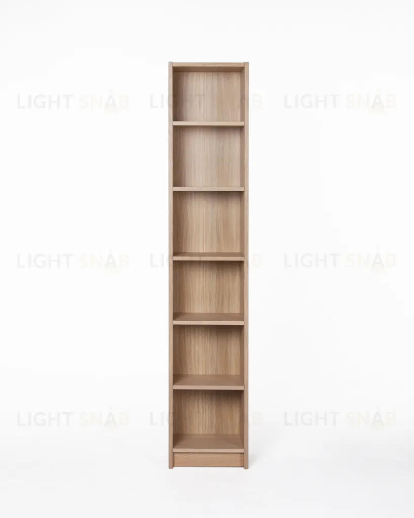 Стеллаж Варма 40, высокий узкий с шестью полками, цвет дуб белёный S00340