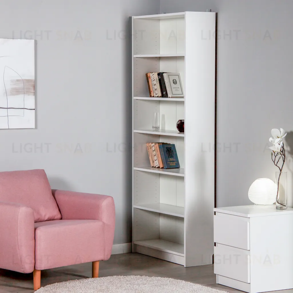 Стеллаж Варма 80, высокий с шестью полками, цвет белый S00357