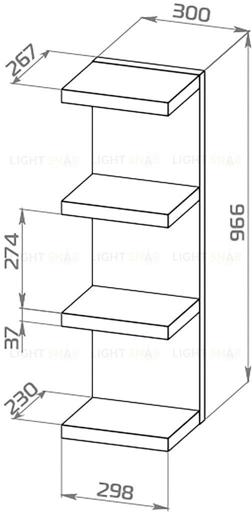 Полка настенная Фора 100Е белая S00753