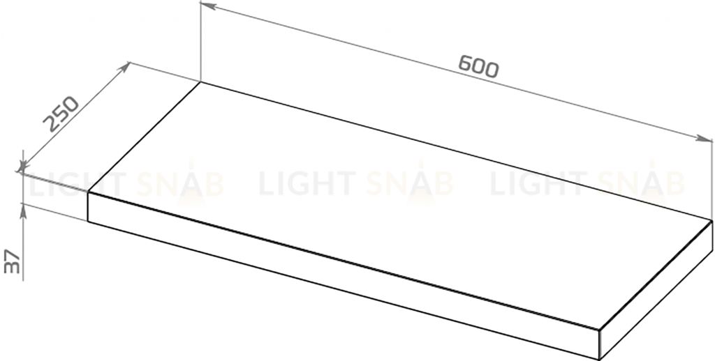 Полка настенная Фора 1.6, тамбурат, цвет белый S00098