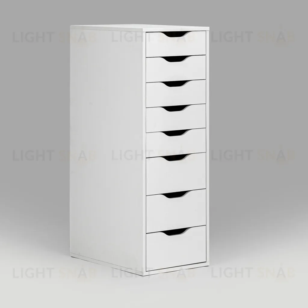 Комод Ингар белый высокий с пятью выдвижными ящиками S00395