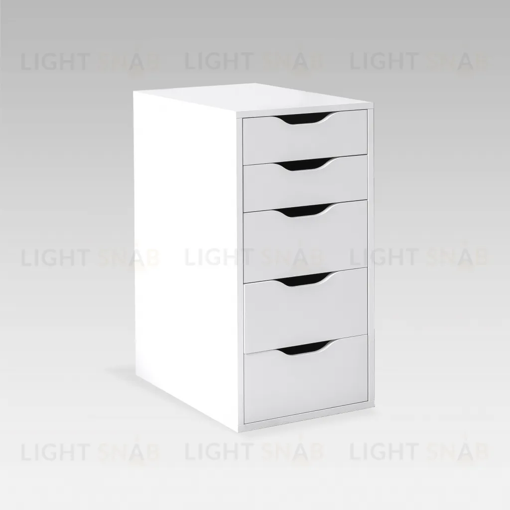 Комод Ингар белый с пятью выдвижными ящиками S00388