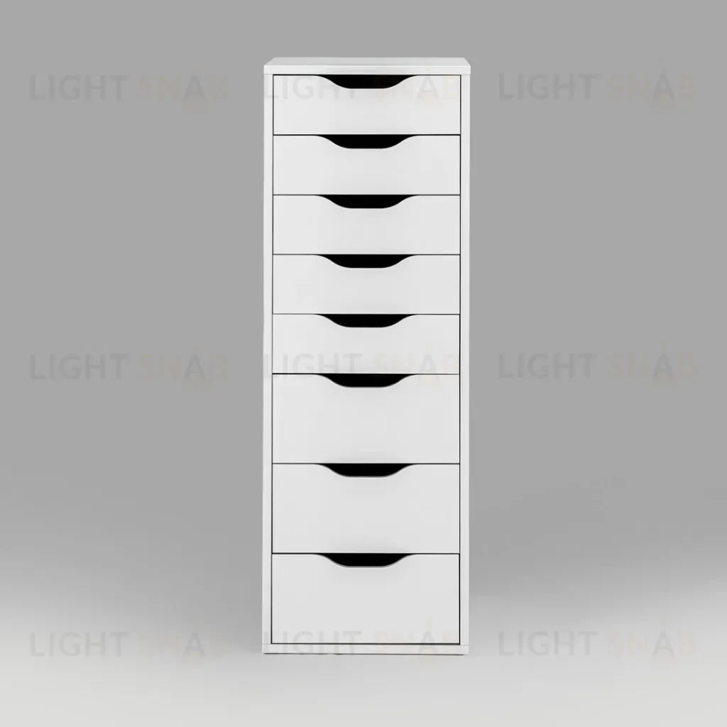 Комод Ингар белый высокий с пятью выдвижными ящиками S00395