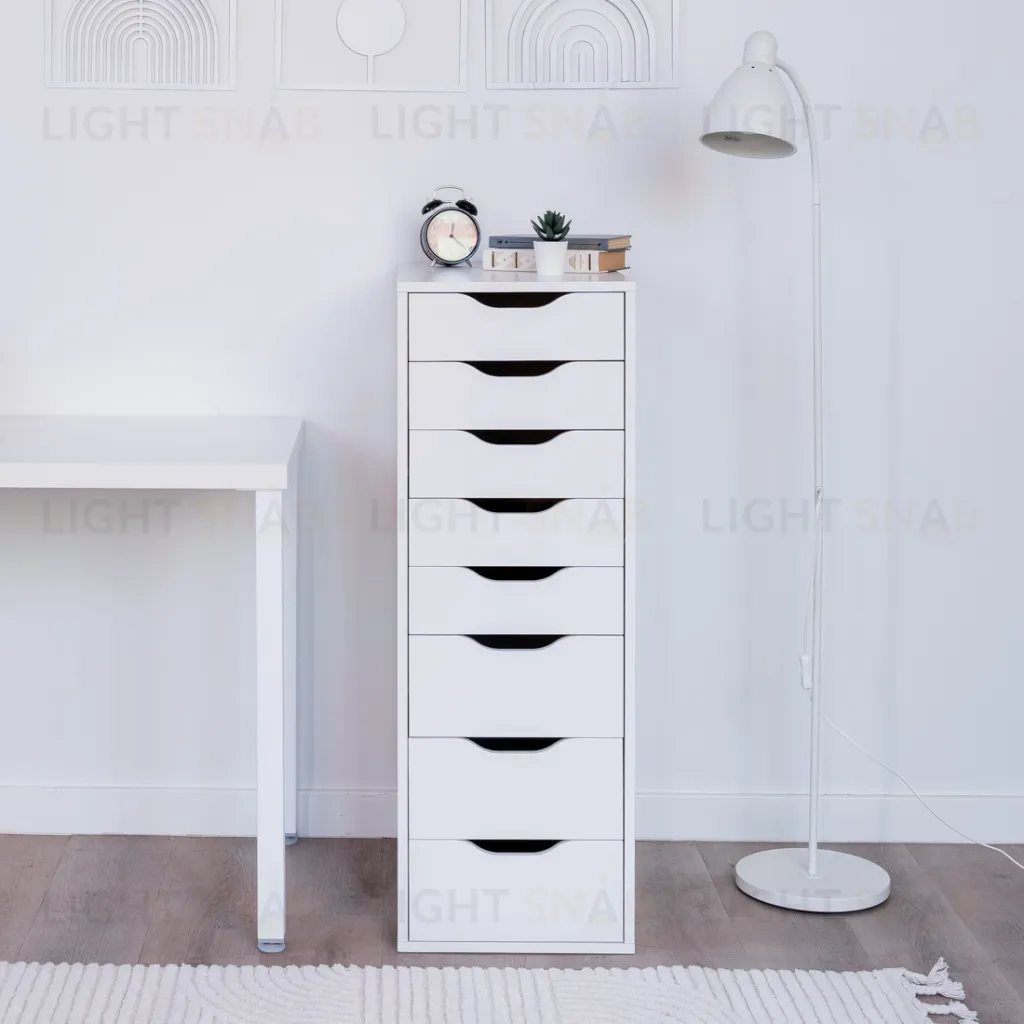 Комод Ингар белый высокий с пятью выдвижными ящиками S00395