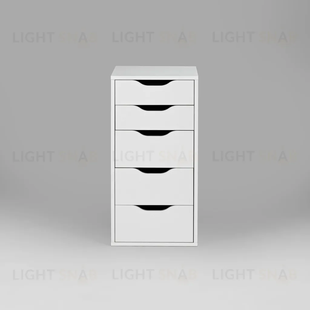 Комод Ингар белый с пятью выдвижными ящиками S00388