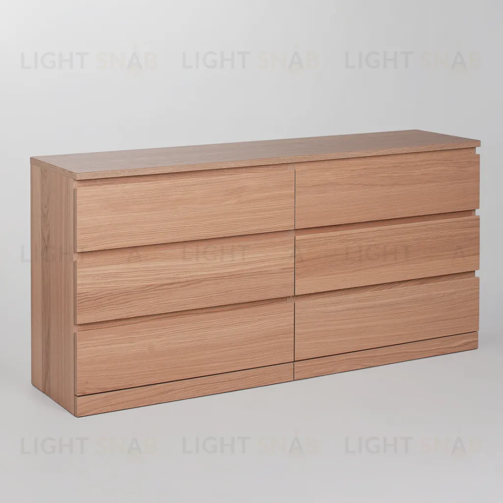 Комод Варма 6Д большой с шестью выдвижными ящиками, цвет дуб белёный S00319