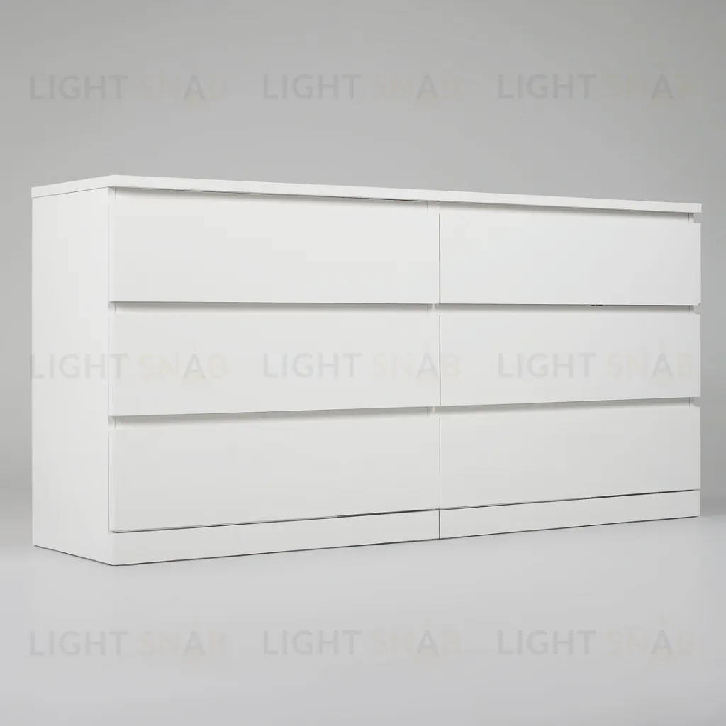 Комод Варма 6Д большой с шестью выдвижными ящиками, цвет белый S00296