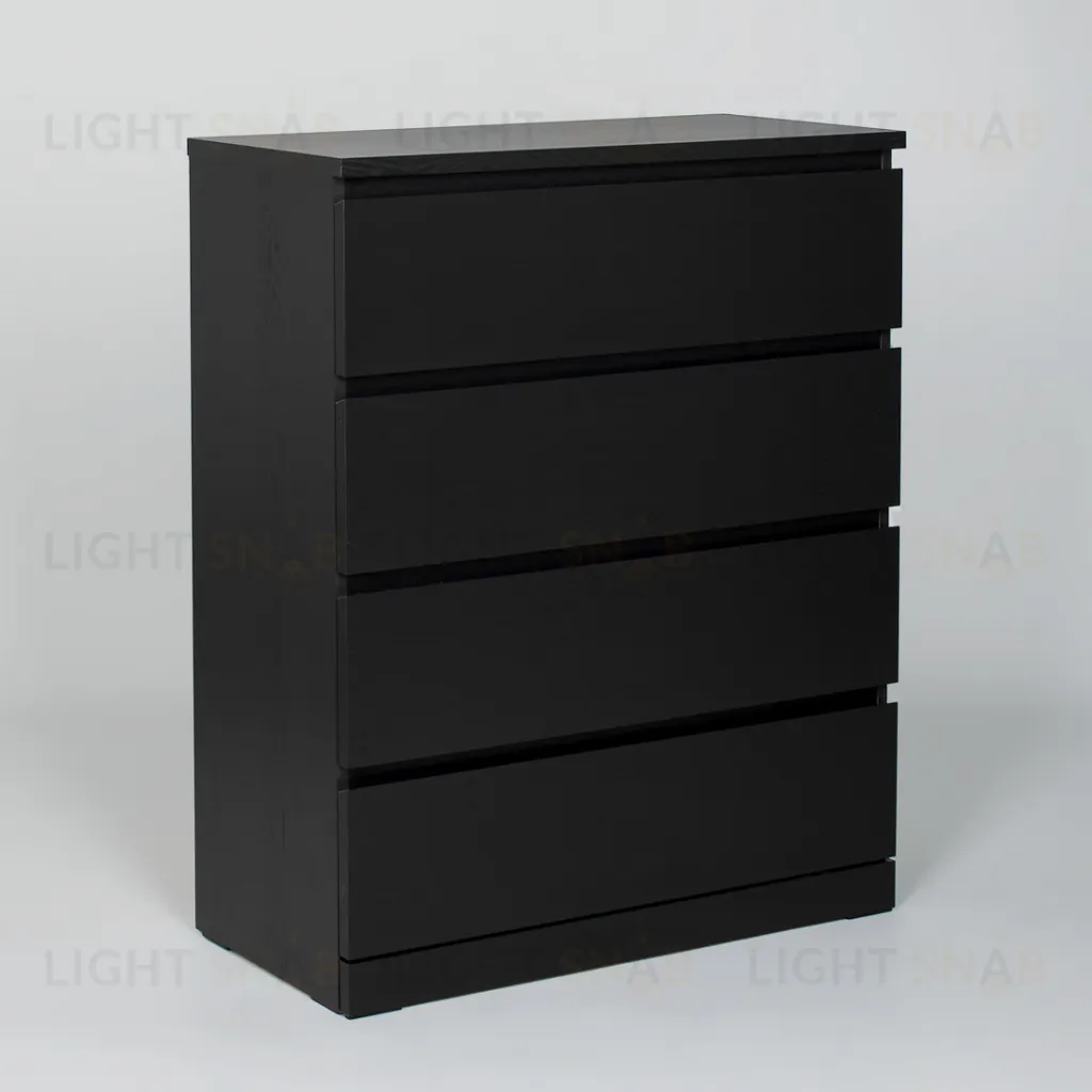 Комод Варма 4 с четырьмя выдвижными ящиками, цвет ясень черный S00241