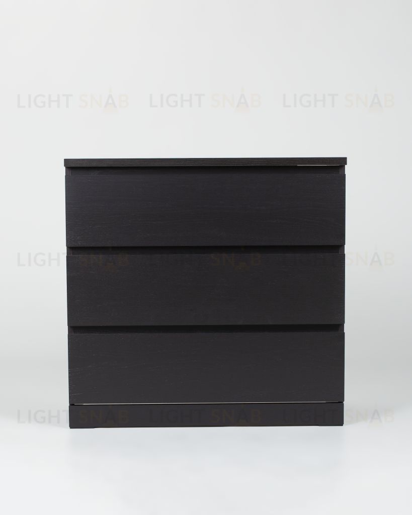 Комод Варма 3 с тремя выдвижными ящиками, цвет ясень черный S00210