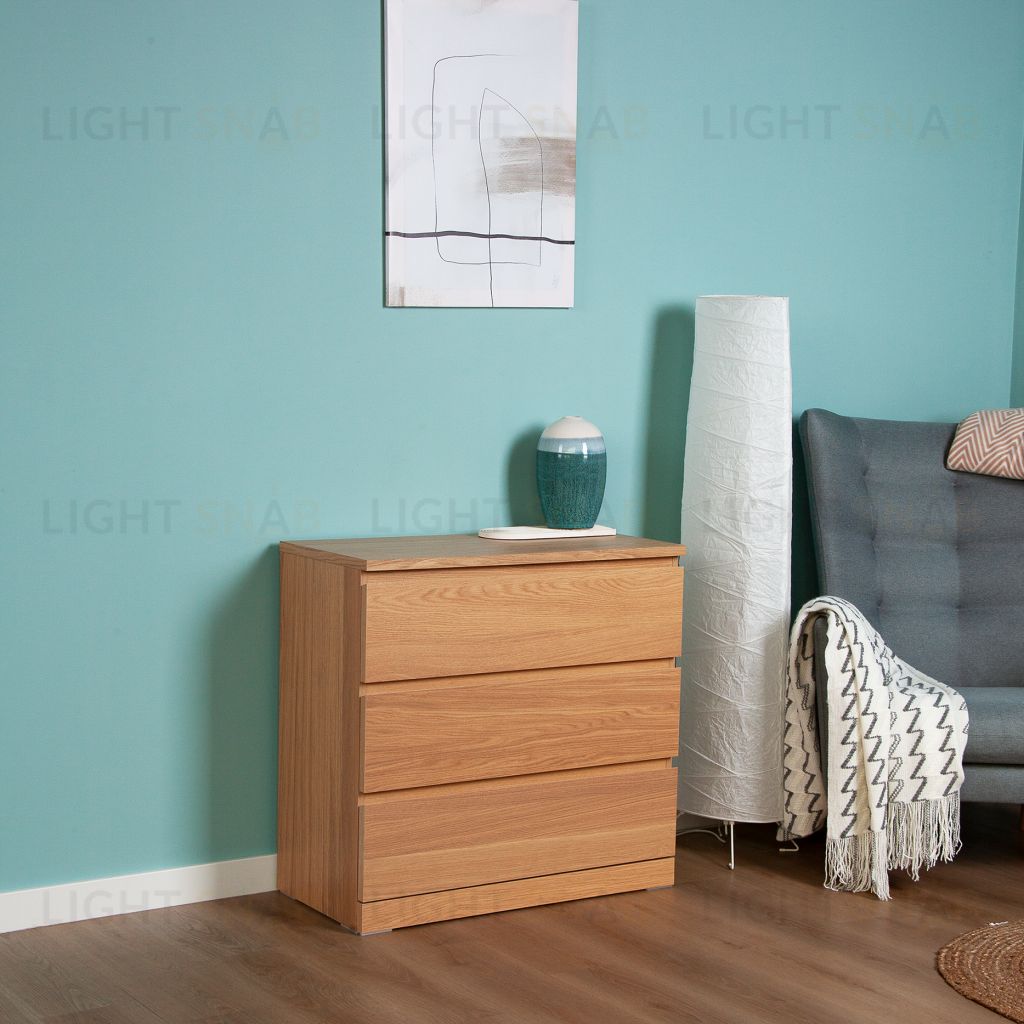 Комод Варма 3 с тремя выдвижными ящиками, цвет дуб белёный S00227