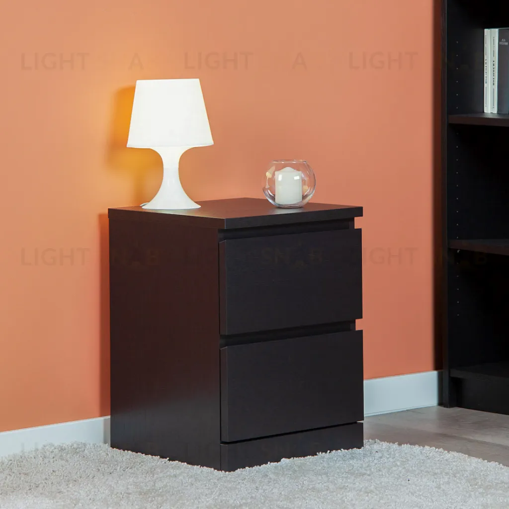 Комод Варма 2  с двумя выдвижными ящиками, цвет ясень черный S00180