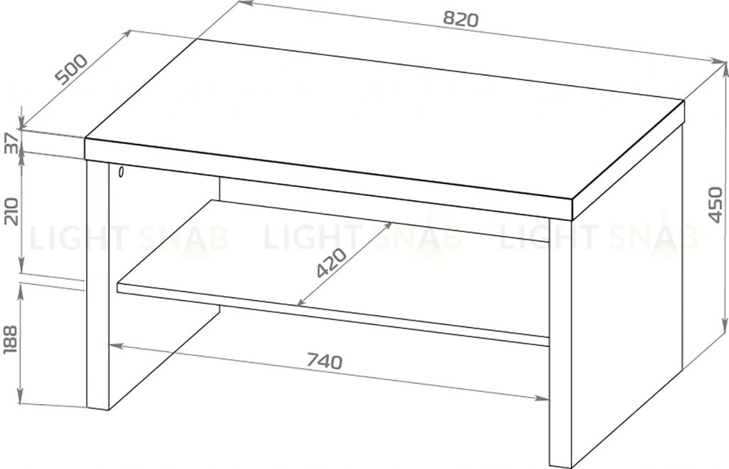 Журнальный стол Энкель 82С, тамбурат, цвет белый S00135