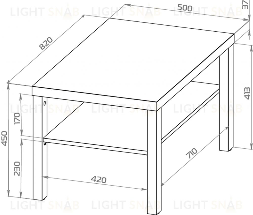 Журнальный стол Энкель 82, тамбурат, цвет белый S00128