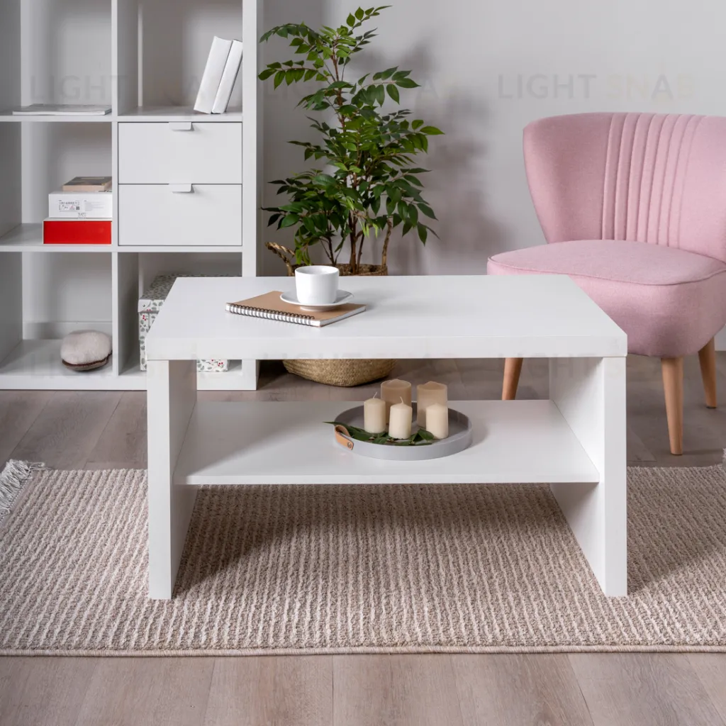 Журнальный стол Энкель 82С, тамбурат, цвет белый S00135