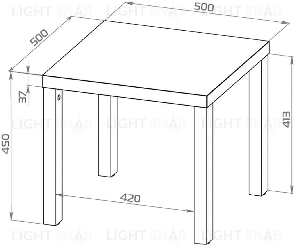 Журнальный стол Энкель 50, тамбурат, цвет дуб беленый S00791