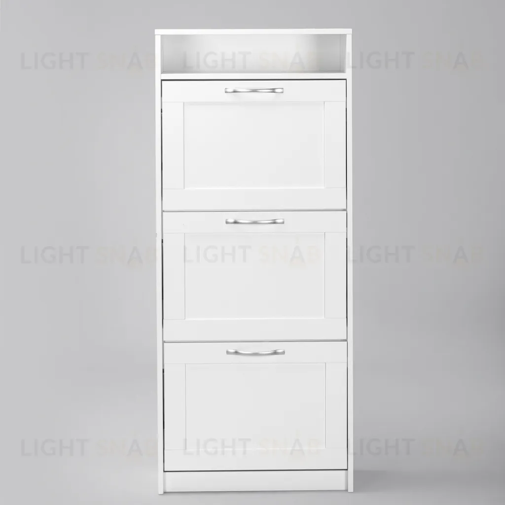 Тумба СИРИУС с нишей и тремя откидными полками для обуви, цвет белый 2.02.10.440.1