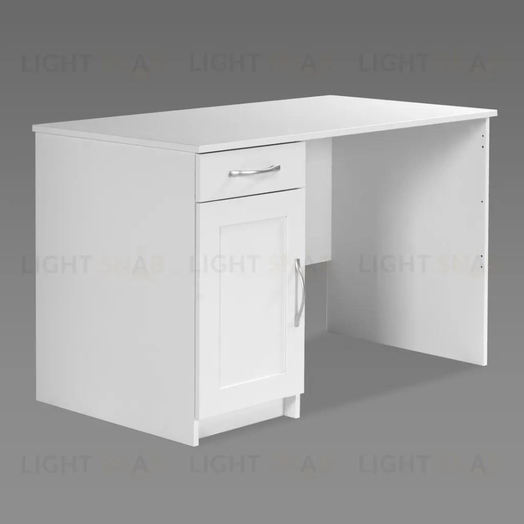 Стол КАСТОР письменный с одной тумбой и одним ящиком, цвет белый 2.03.06.030.1