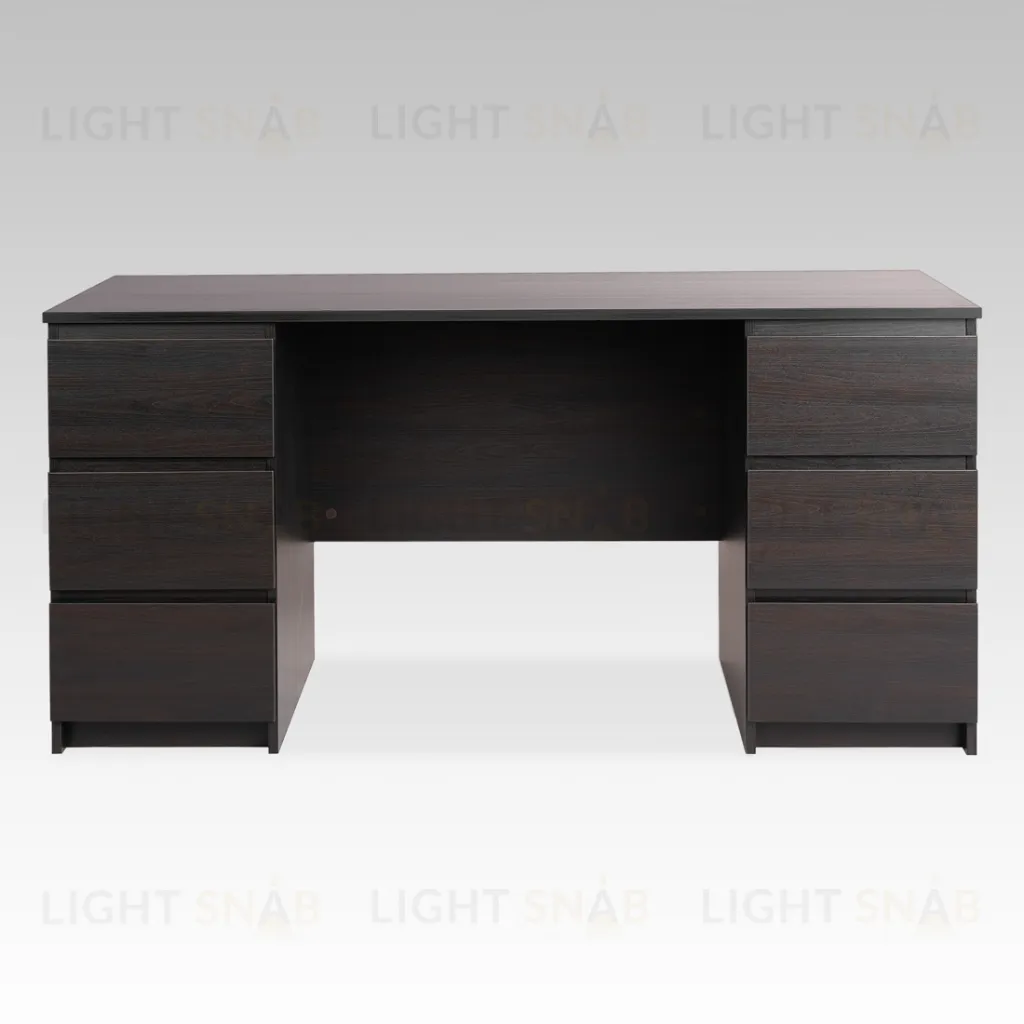 Стол КАСТОР письменный двухтумбовый с шестью ящиками, цвет Дуб Венге 2.03.06.040.5