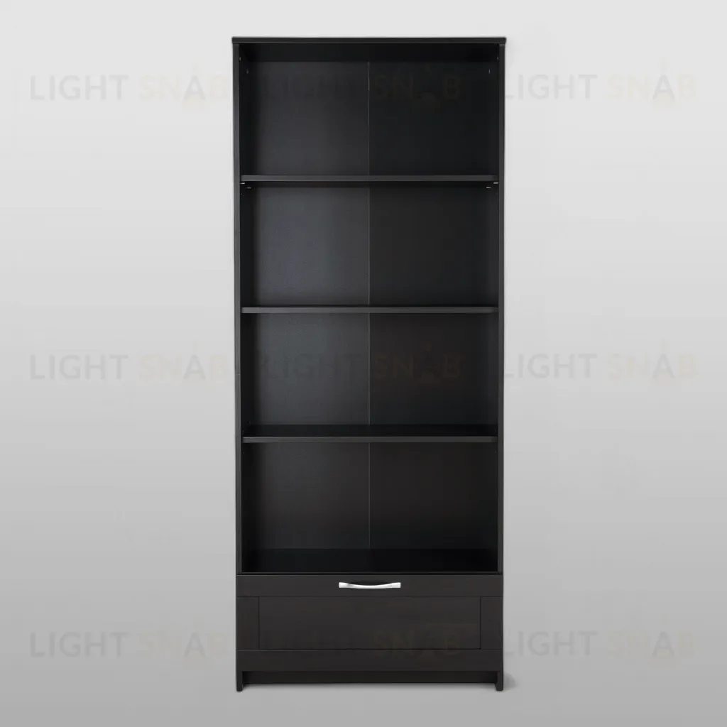 Стеллаж СИРИУС широкий, с ящиком и четырьмя полками, цвет Дуб Венге 2.02.07.100.5