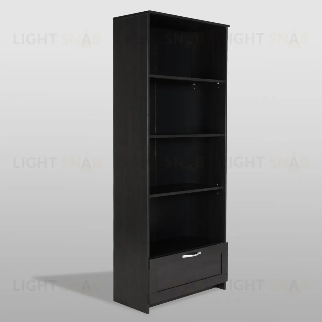 Стеллаж СИРИУС широкий, с ящиком и четырьмя полками, цвет Дуб Венге 2.02.07.100.5