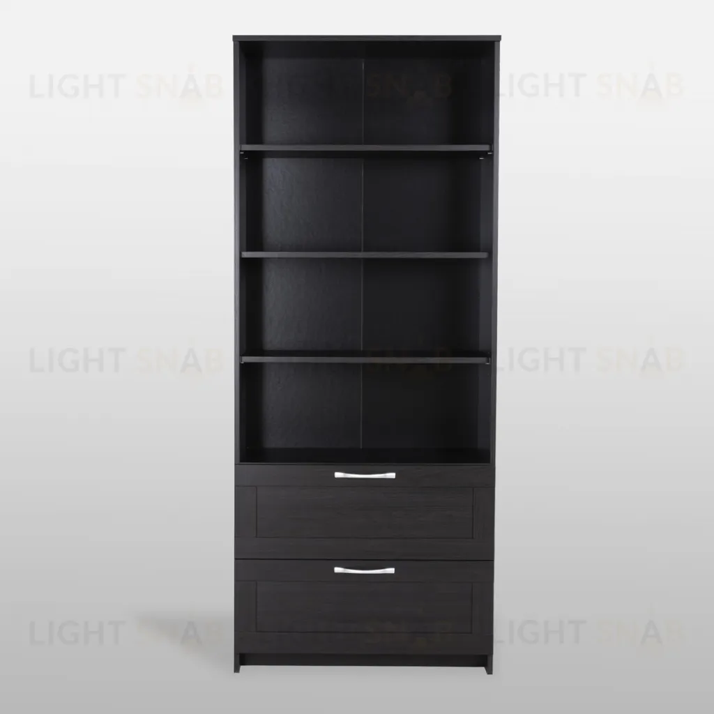 Стеллаж СИРИУС широкий, с двумя ящиками и четырьмя полками, цвет Дуб Венге 2.02.07.110.5