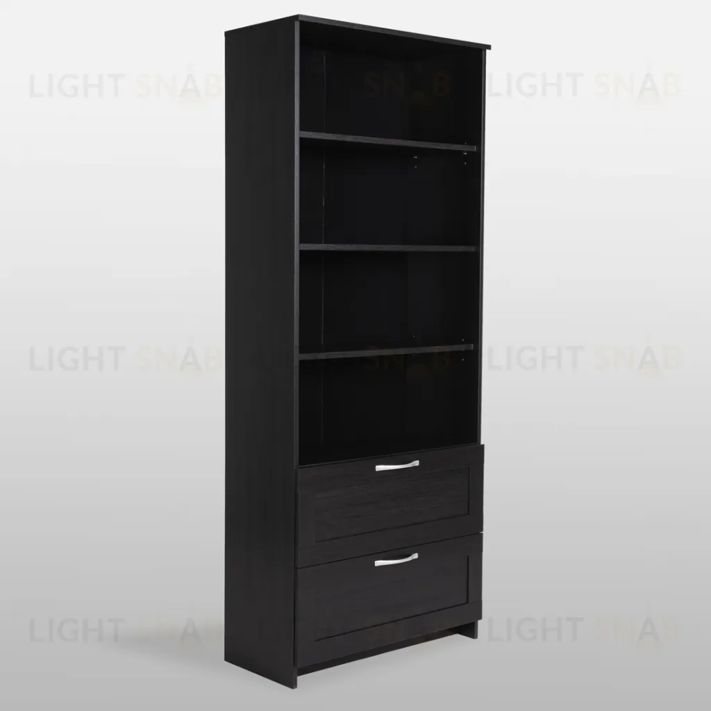 Стеллаж СИРИУС широкий, с двумя ящиками и четырьмя полками, цвет Дуб Венге 2.02.07.110.5