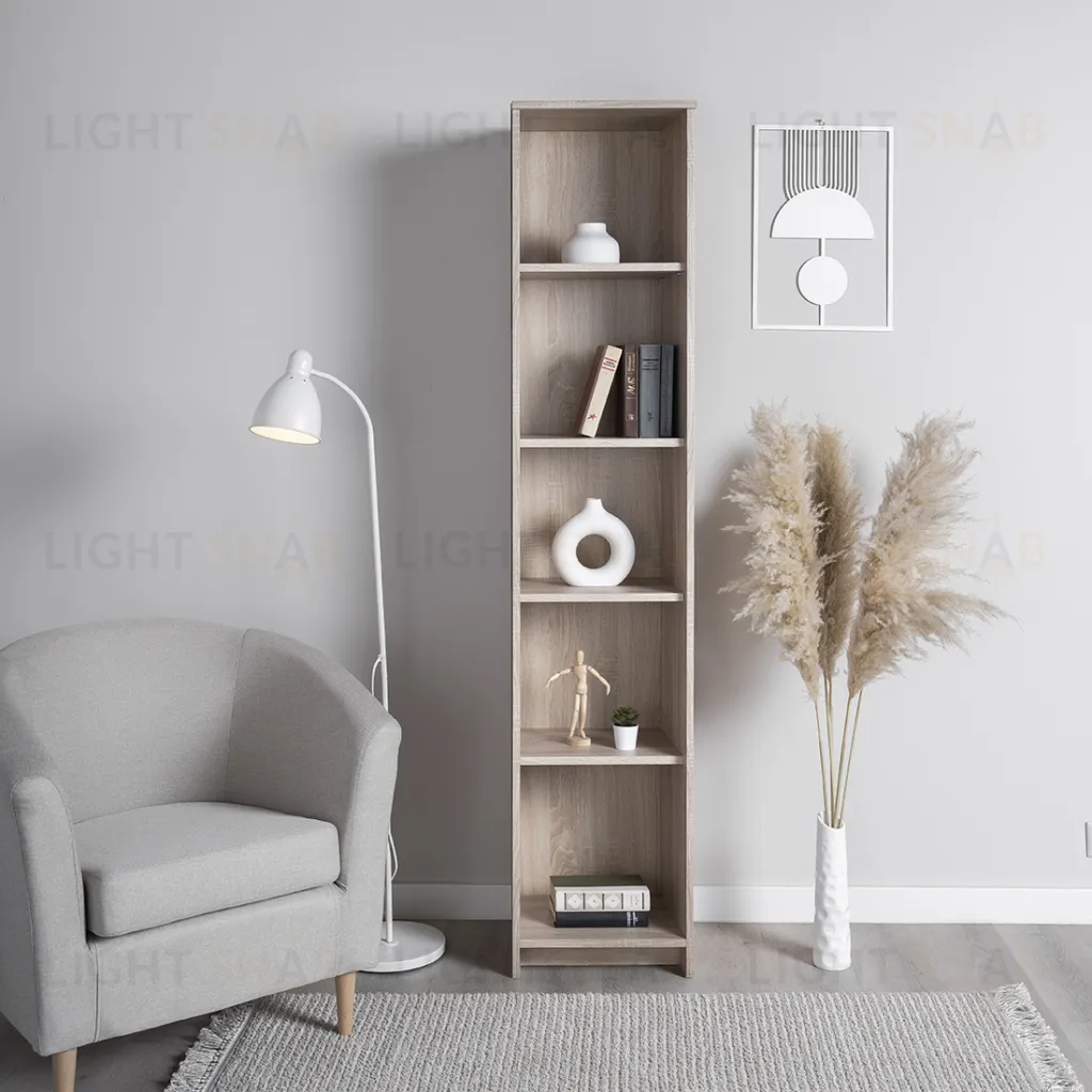 Стеллаж СИРИУС узкий, с пятью полками, цвет Дуб Сонома 2.02.07.150.3