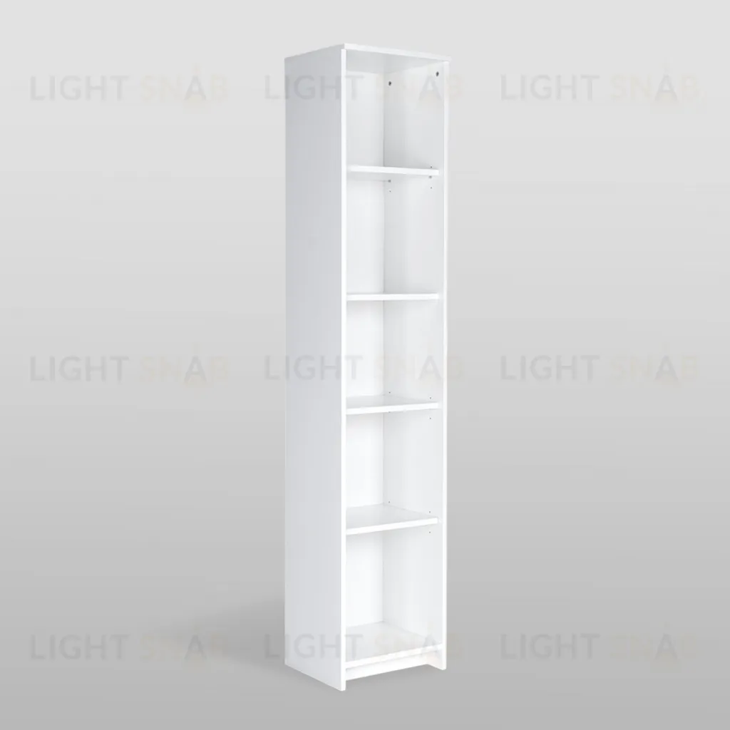 Стеллаж СИРИУС узкий, с пятью полками, цвет белый 2.02.07.150.1