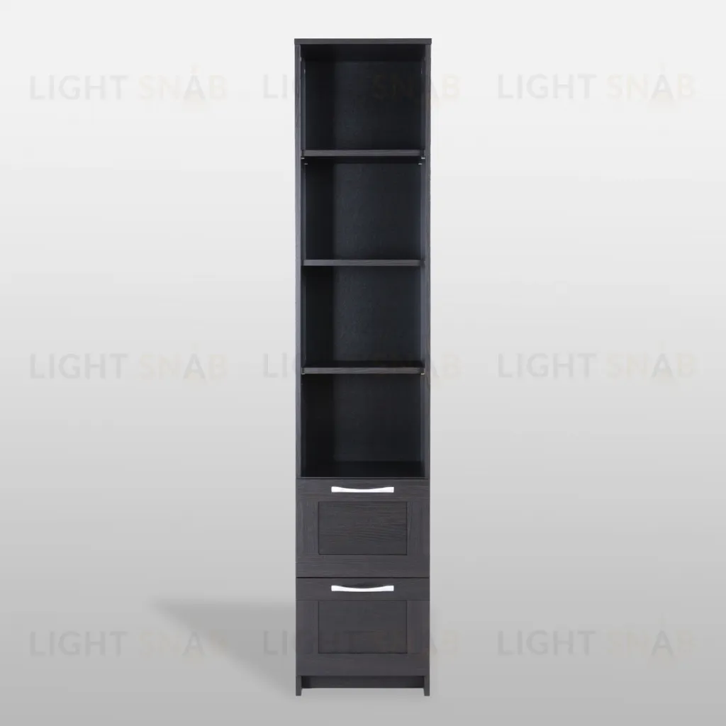 Стеллаж СИРИУС узкий, с двумя ящиками и четырьмя полками, цвет Дуб Венге 2.02.07.140.5