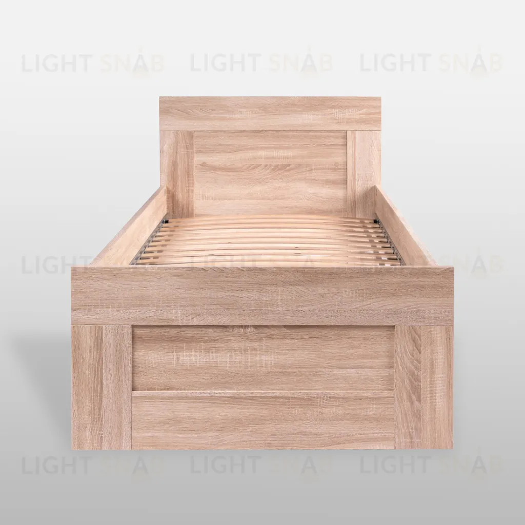 Кровать СИРИУС односпальная с ортопедическим основанием 90х200, цвет Дуб Сонома 2.02.04.170.3