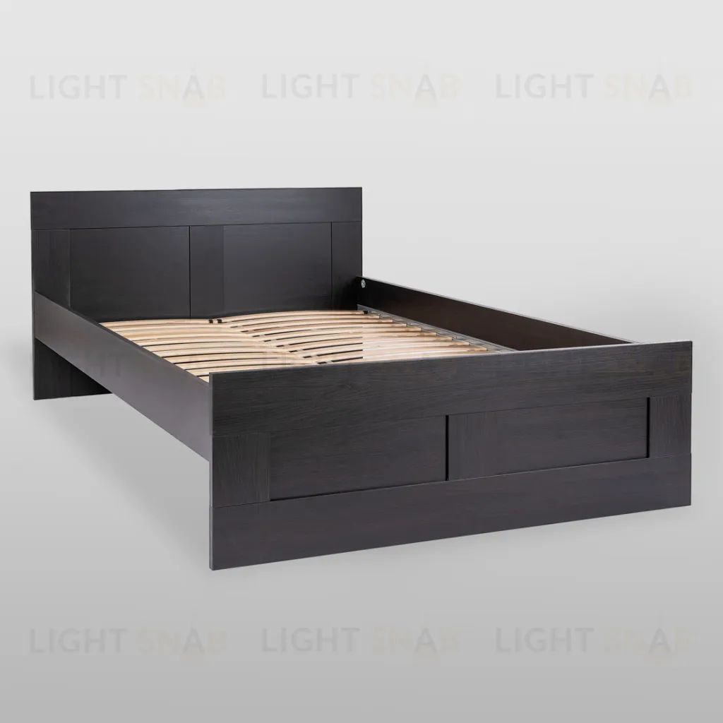 Кровать СИРИУС двухспальная с ортопедическим основанием 140х200, цвет Дуб Венге 2.02.04.190.5