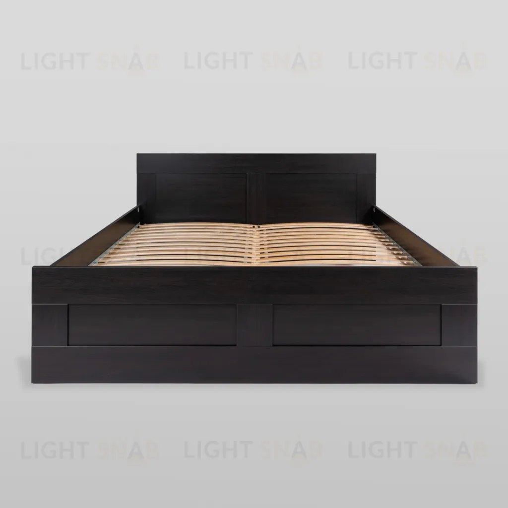 Кровать СИРИУС двухспальная с ортопедическим основанием 180х200, цвет Дуб Венге 2.02.04.210.5