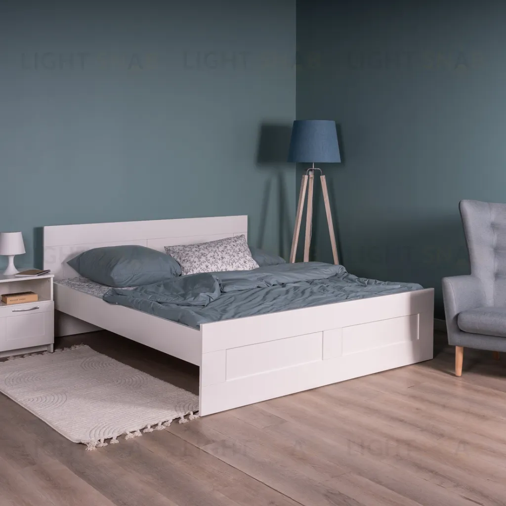 Кровать СИРИУС двухспальная с ортопедическим основанием 180х200, цвет белый 2.02.04.210.1