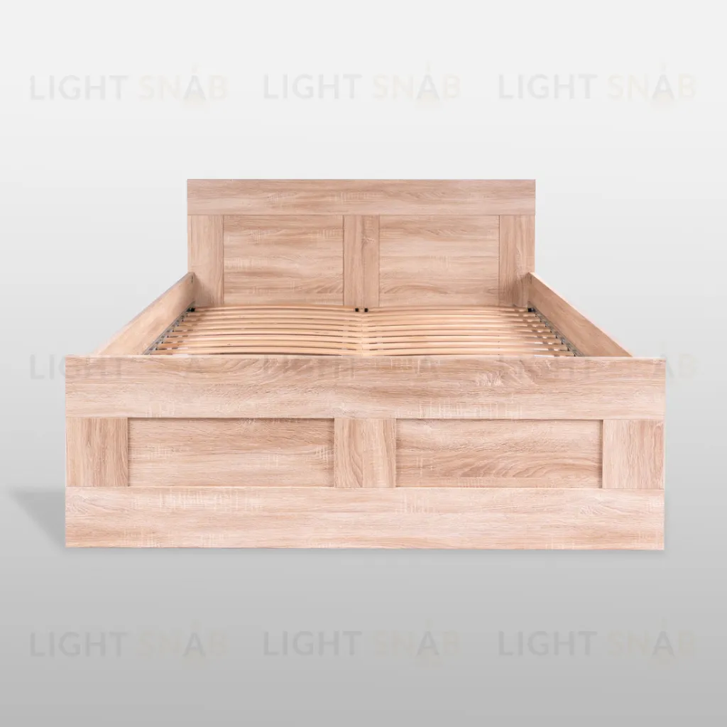 Кровать СИРИУС  двухспальная с ортопедическим основанием 160х200, цвет Дуб Сонома 2.02.04.200.3