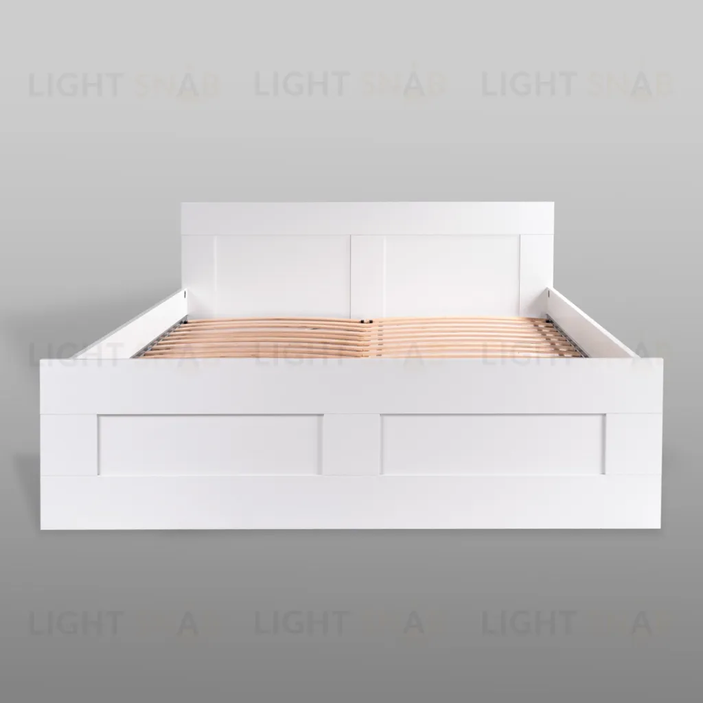 Кровать СИРИУС  двухспальная с ортопедическим основанием 160х200, цвет белый 2.02.04.200.1