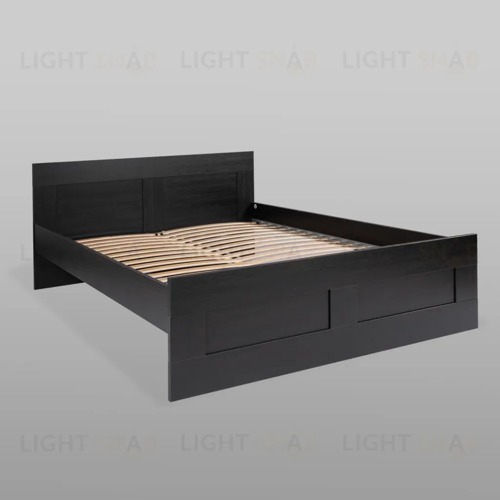 Кровать СИРИУС  двухспальная с ортопедическим основанием 160х200, цвет Дуб Венге 2.02.04.200.5