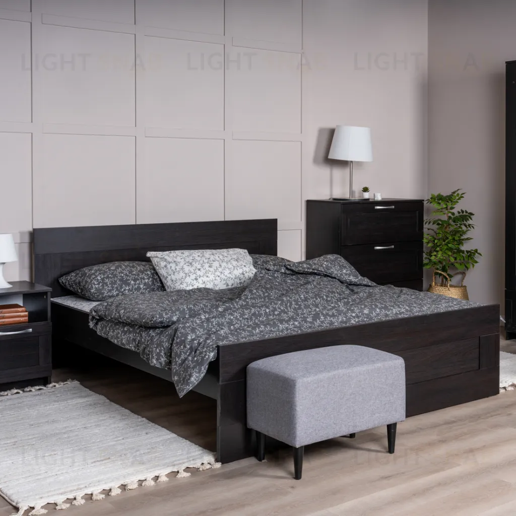 Кровать СИРИУС  двухспальная с ортопедическим основанием 160х200, цвет Дуб Венге 2.02.04.200.5