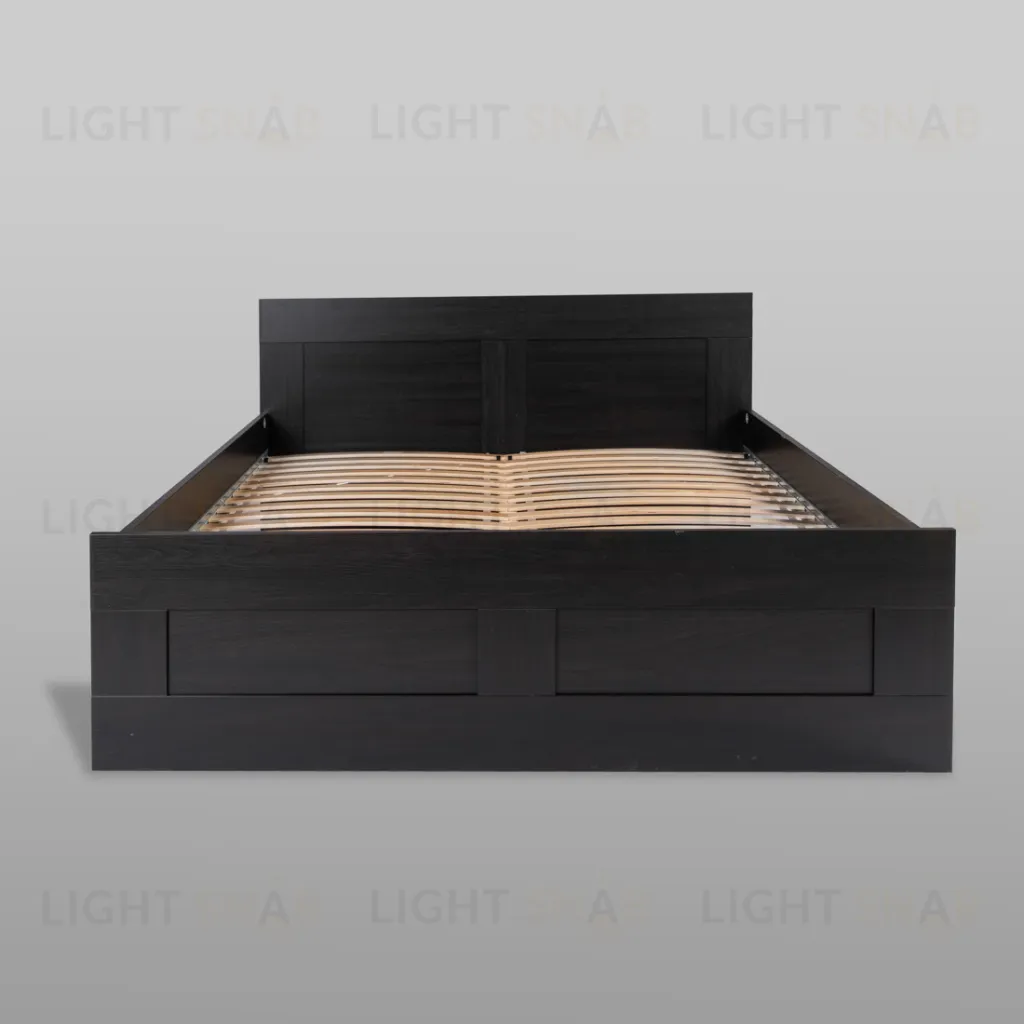 Кровать СИРИУС  двухспальная с ортопедическим основанием 160х200, цвет Дуб Венге 2.02.04.200.5