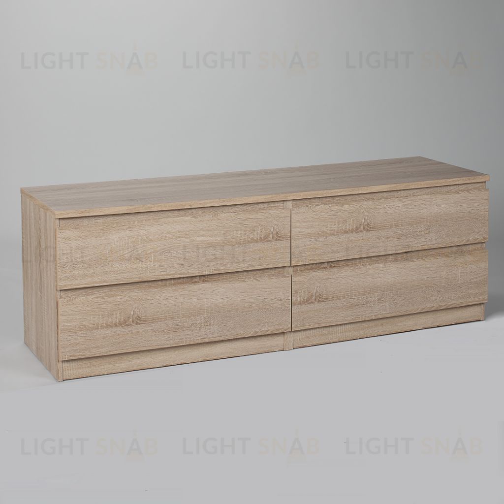 Комод МАЛЬТА низкий с четырьмя выдвижными ящиками, цвет Дуб Сонома 2.05.02.030.3