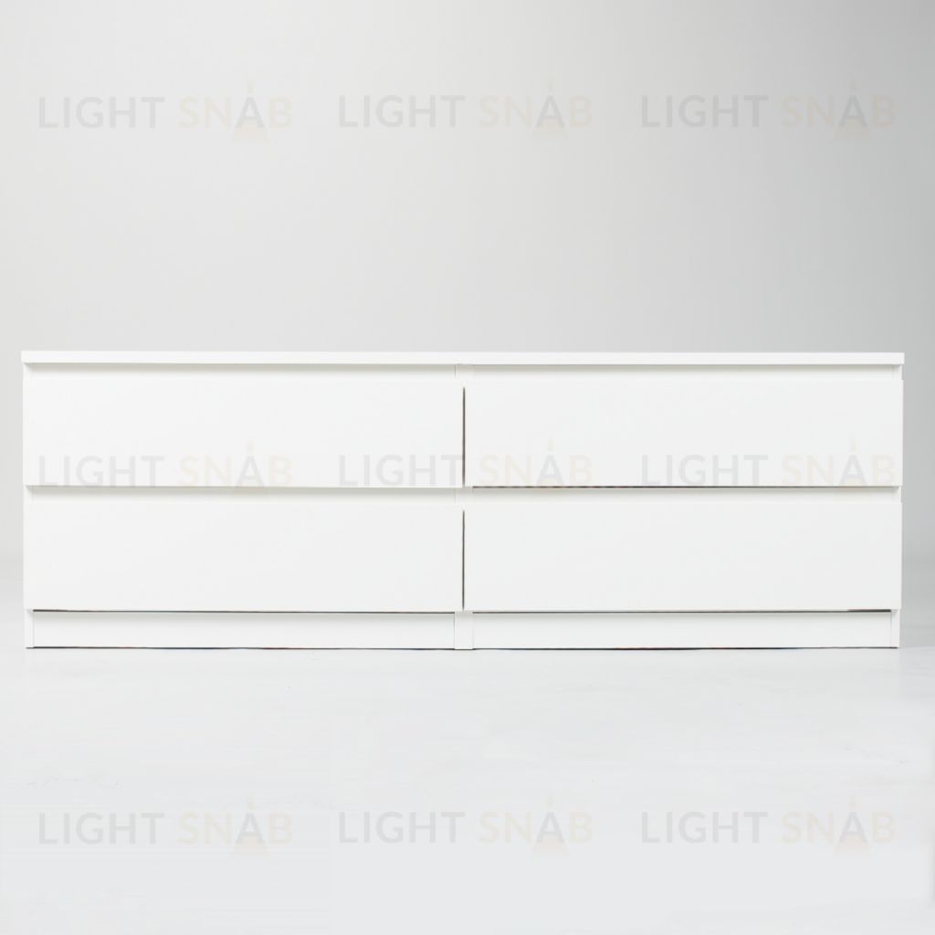 Комод МАЛЬТА низкий с четырьмя выдвижными ящиками, цвет белый 2.05.02.030.1