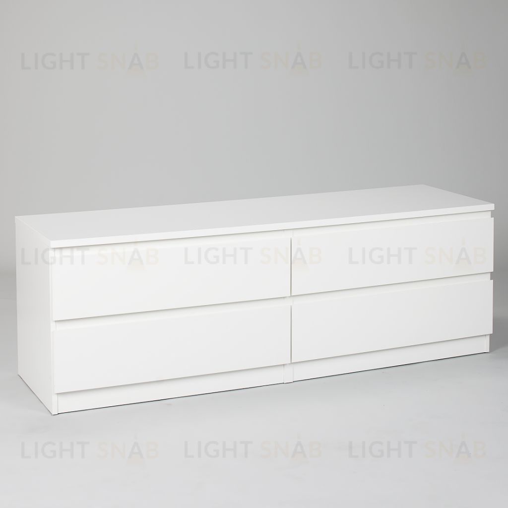 Комод МАЛЬТА низкий с четырьмя выдвижными ящиками, цвет белый 2.05.02.030.1