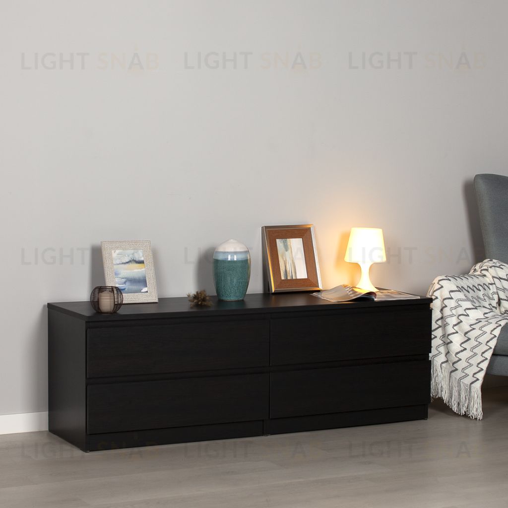 Комод МАЛЬТА низкий с четырьмя выдвижными ящиками, цвет Дуб Венге 2.05.02.030.5